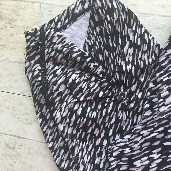 CALVIN KLEIN CK Black Patterned Legging Crop Athletic S Women Cropped Legging - Picture 2 of 7